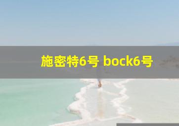 施密特6号 bock6号